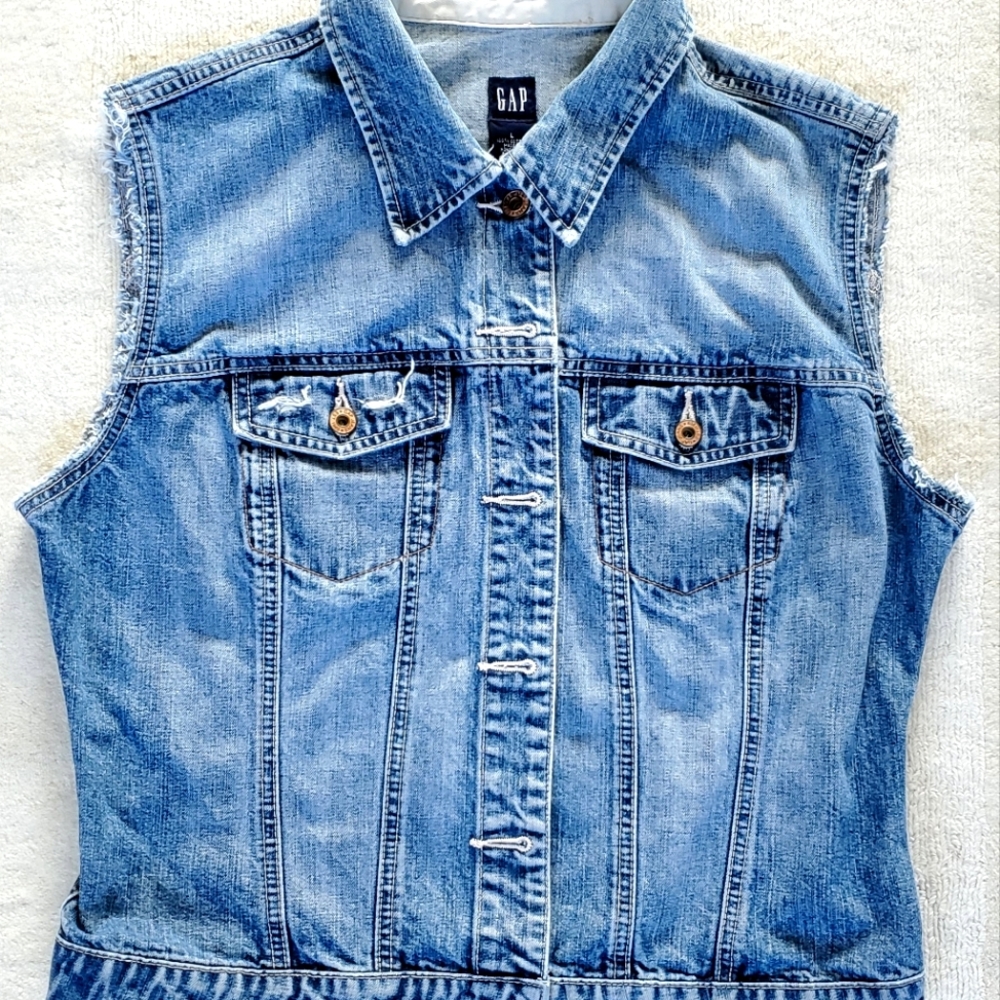 Vintage Gap Jean Vest - Large